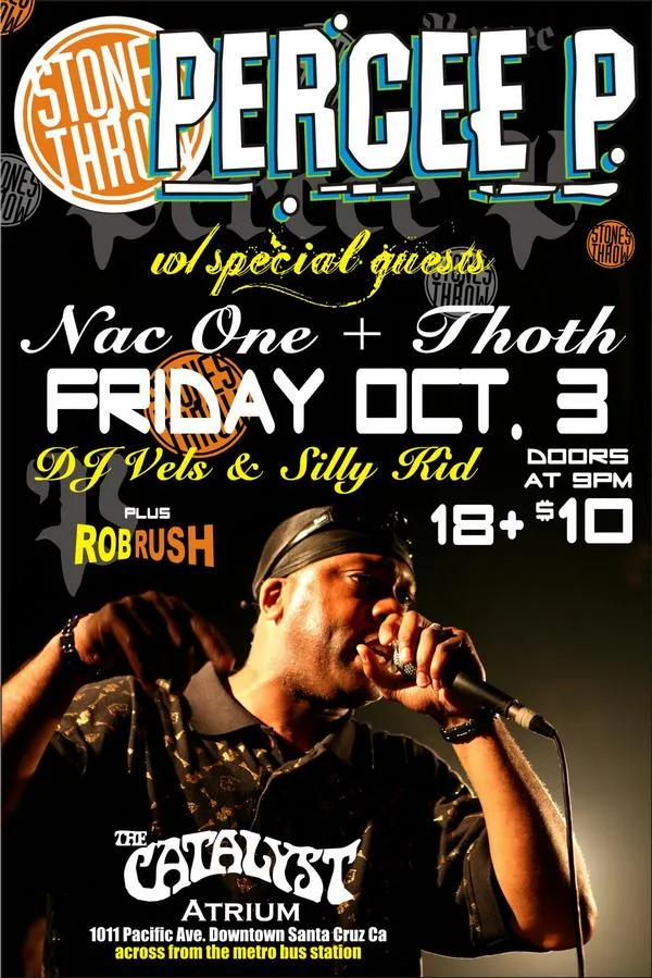Flyer for Percee P w/ Rob Rush