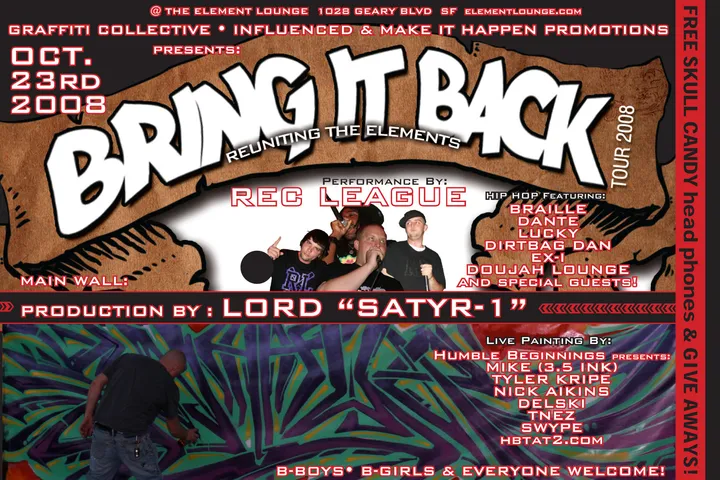 Flyer for Bring It Back Tour 2008