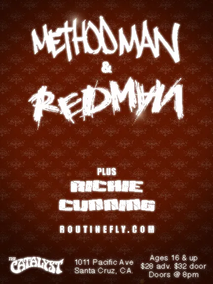 Flyer for Method Man & Redman plus Richie Cunning