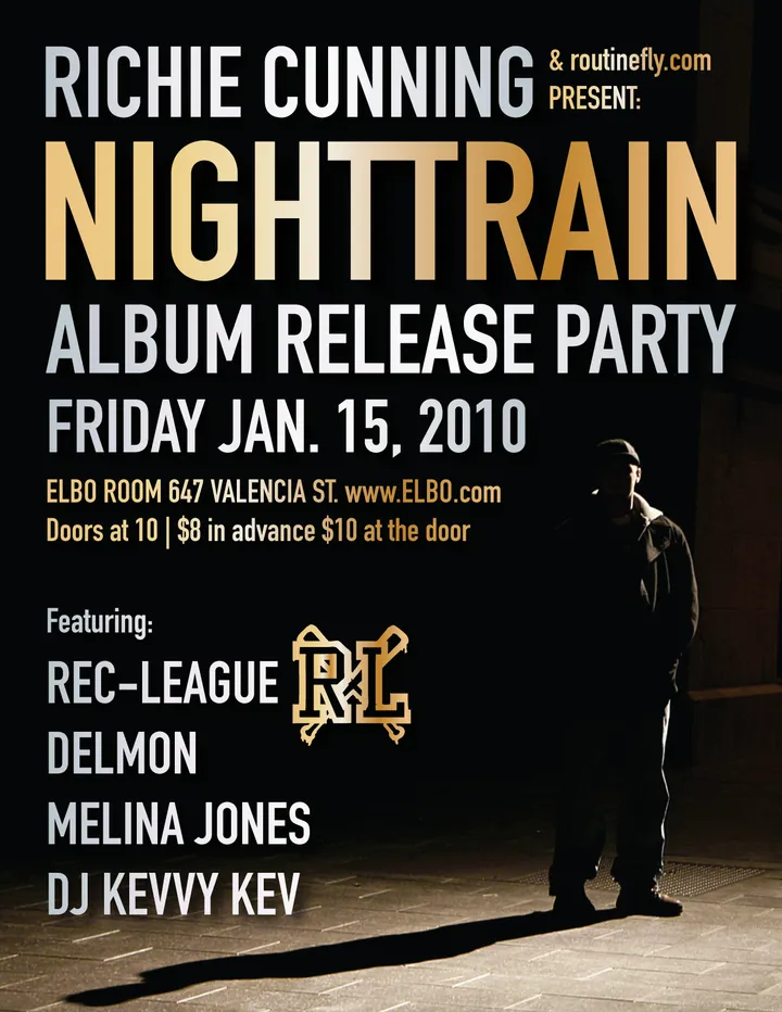 Flyer for Night Train Album Release Party
