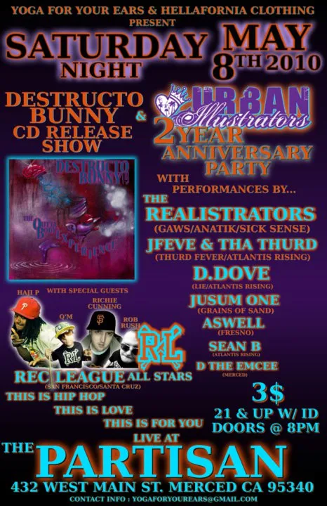 Flyer for Rec-League with Destructo Bunny @ The Partisan