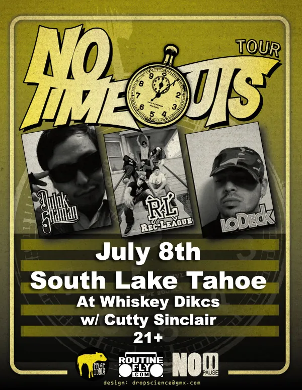 Flyer for No Time Outs Tour w/ Cutty Sinclair