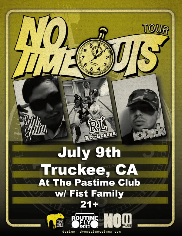 Flyer for No Time Outs Tour w/ Fist Family