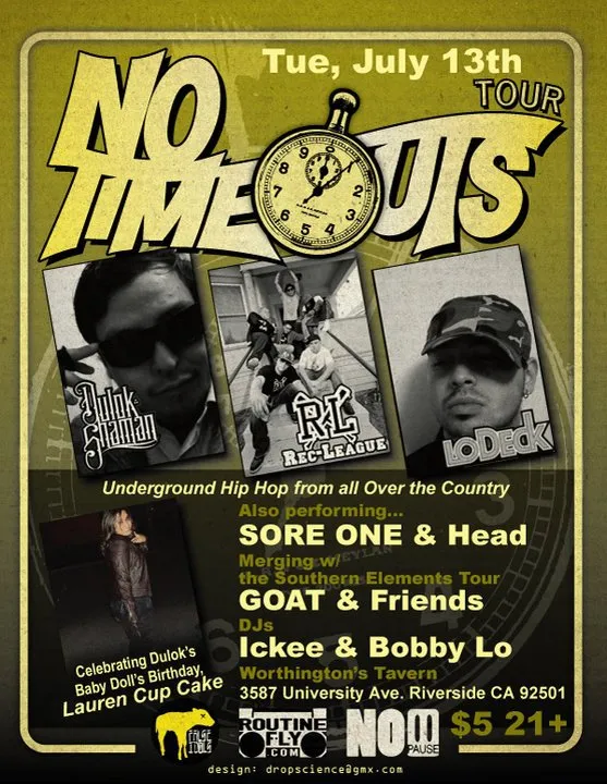 Flyer for No Time Outs Tour