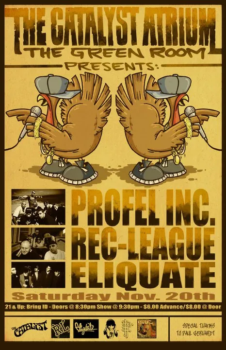 Flyer for Rec-League w/ Profel Inc. & Eliquate @ The Catalyst