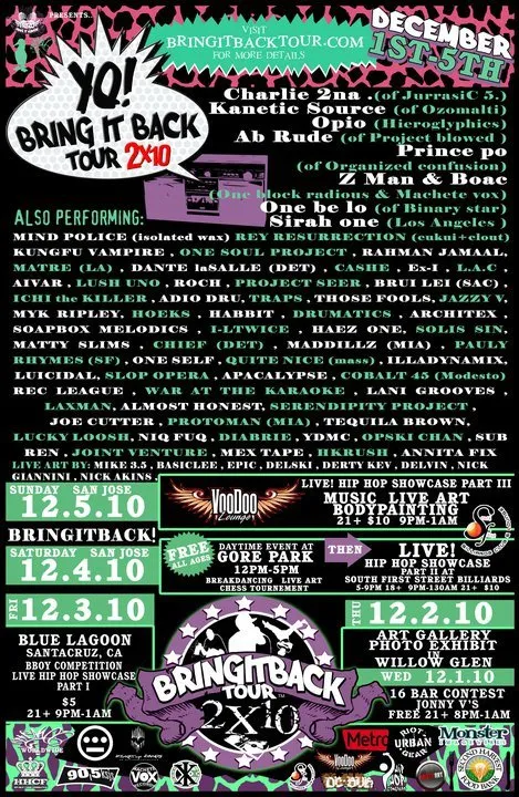 Flyer for Bring It Back Tour 2010