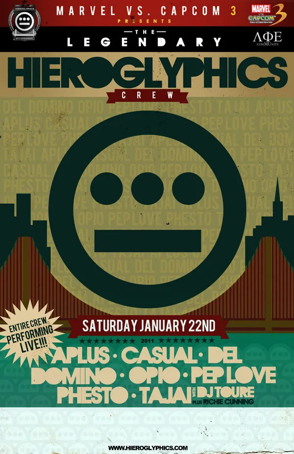 Flyer for Hieroglyphics w/ Richie Cunning