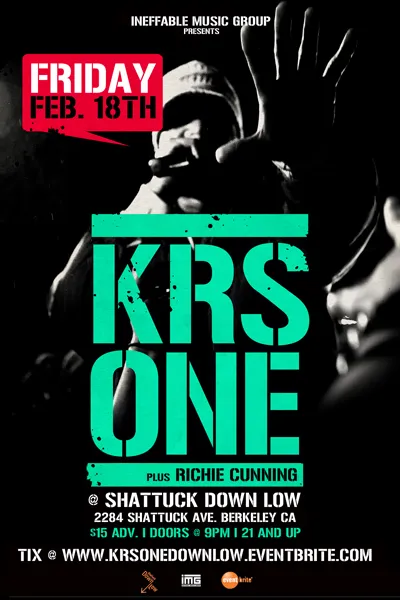 Flyer for KRS-ONE w/ Richie Cunning