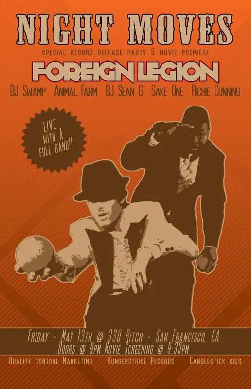 Flyer for Foreign Legion Record Release Party w/ Richie Cunning