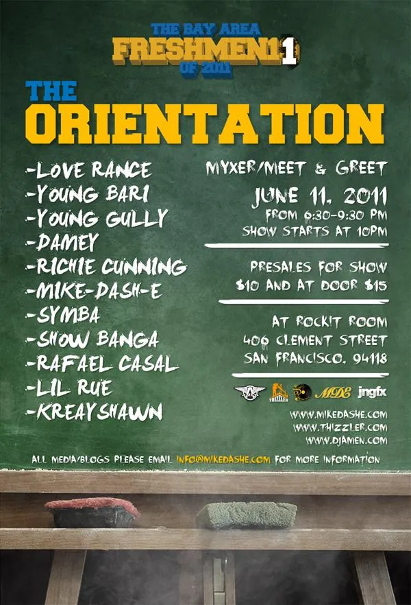 Flyer for Richie Cunning @ Bay Area Freshmen 10 Orientation