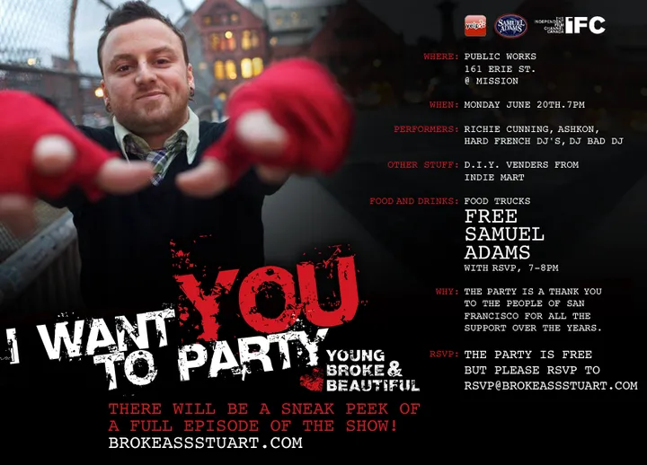 Flyer for Young, Broke & Beautiful: I Want You To Party