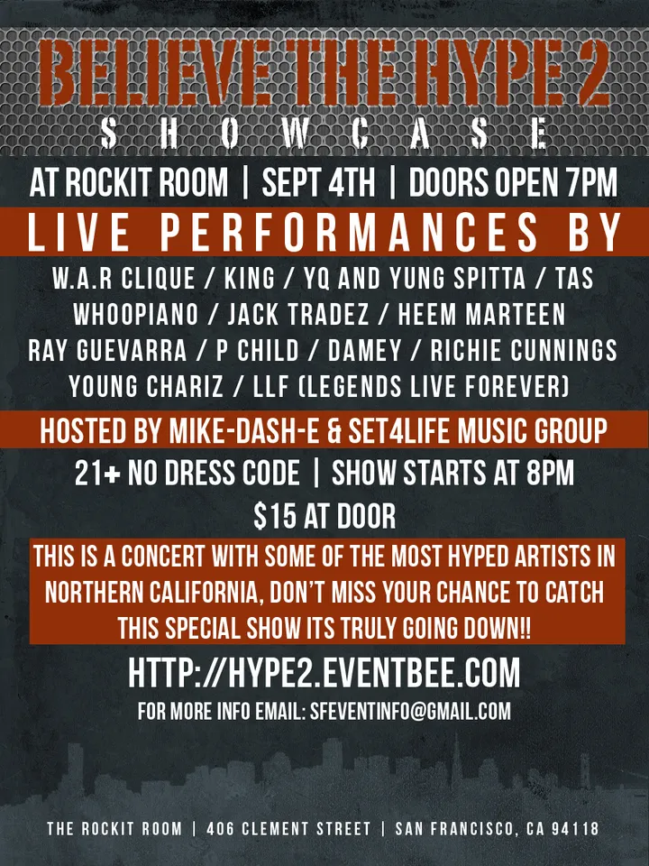 Flyer for Richie Cunning @ Believe The Hype Showcase