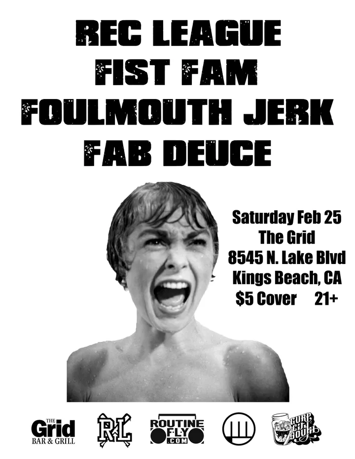 Flyer for Rec League, Fist Fam, Fab Deuce & Foul Mouth Jerk