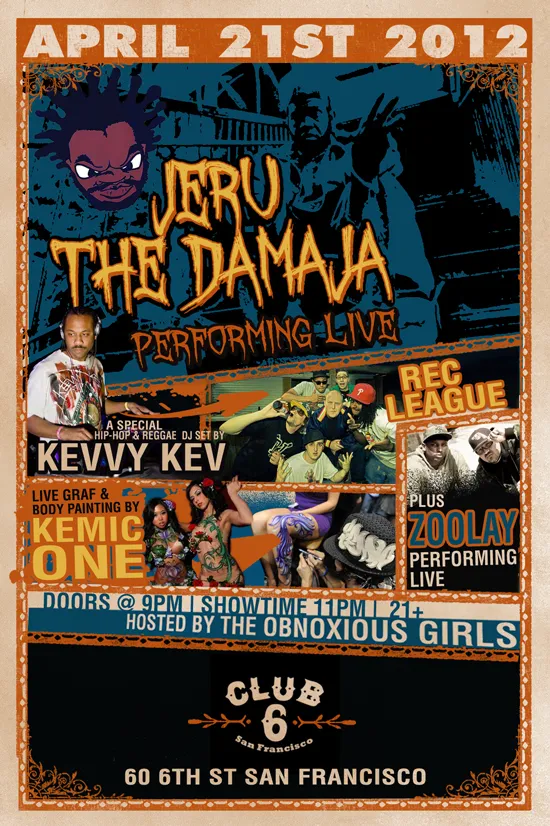 Flyer for Jeru The Damaja & Rec League