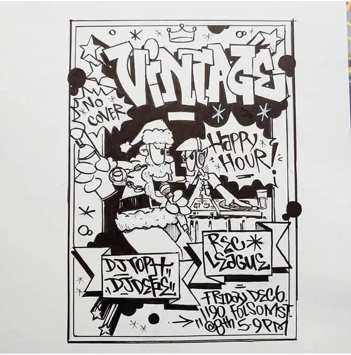 Flyer for Vintage Happy Hour