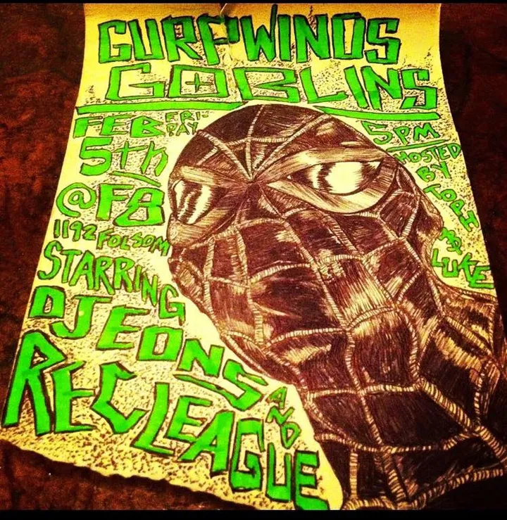 Flyer for Rec League Show ft Gurp Winos and DJ Billy Jam
