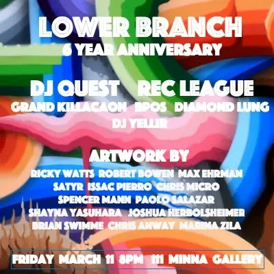 Flyer for Lower Branch Festival feat. Rec League