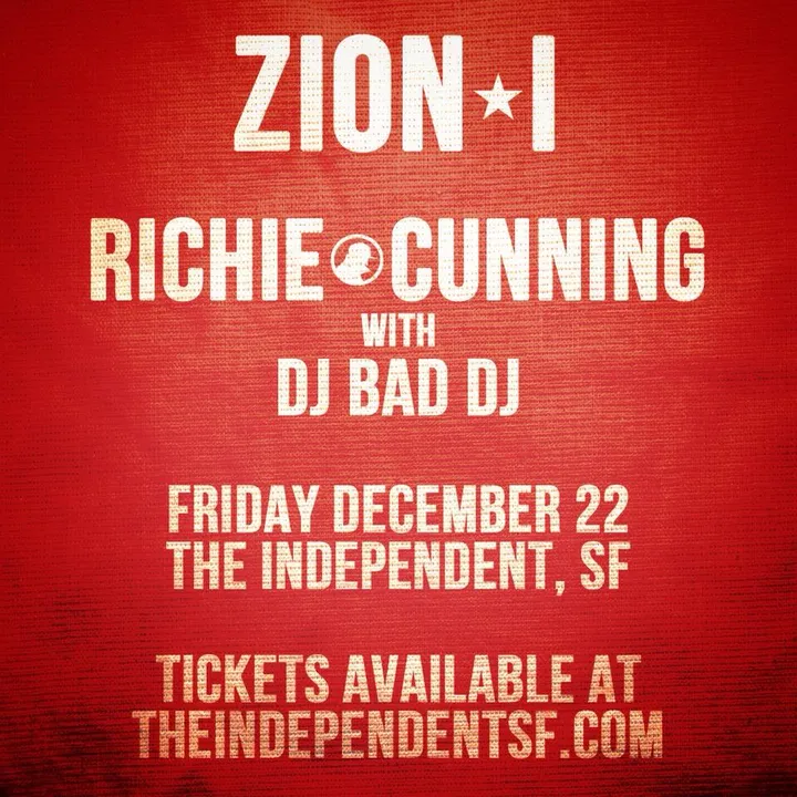 Flyer for Zion I with Richie Cunning