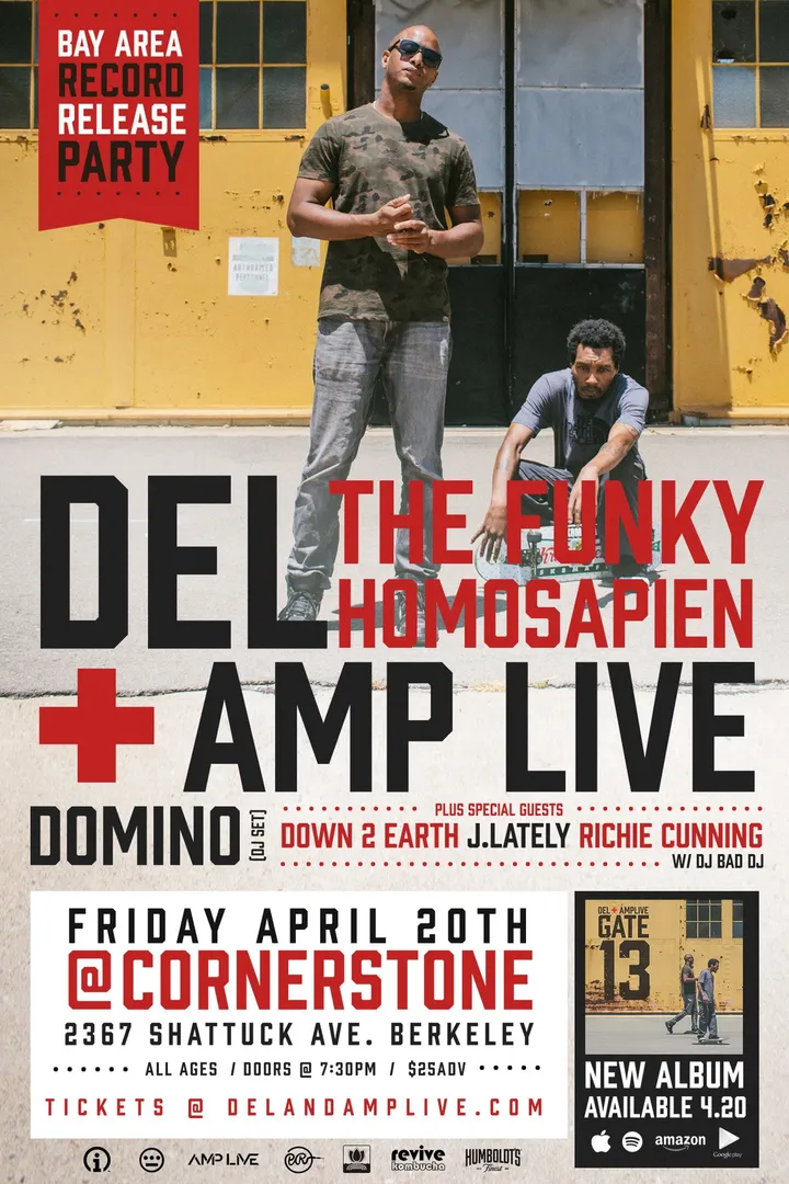 Flyer for Del the Funky Homosapien ft Richie Cunning