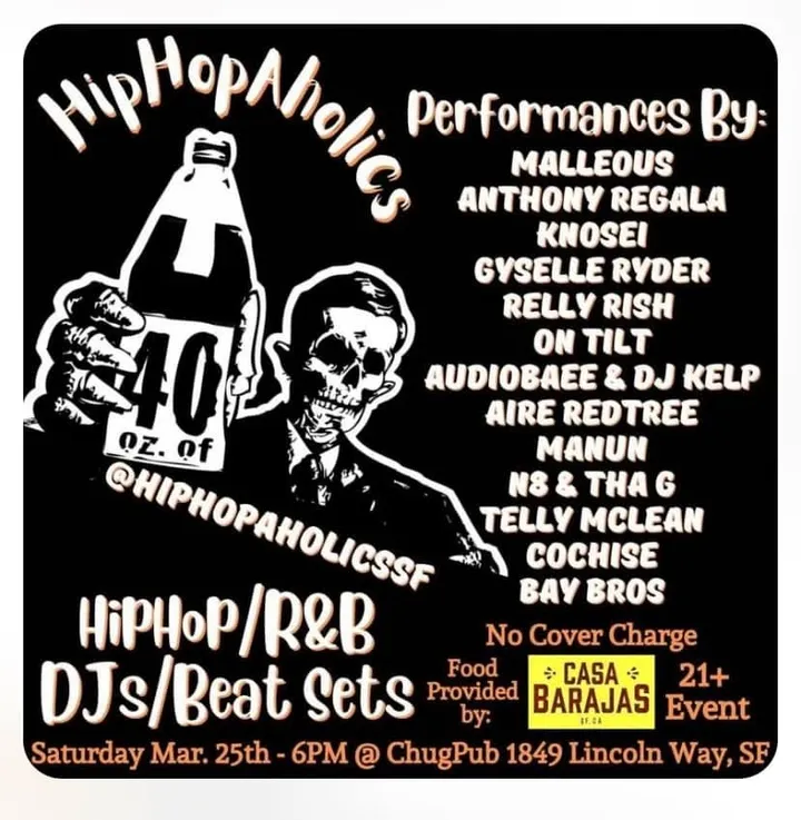 Flyer for HipHopAholics