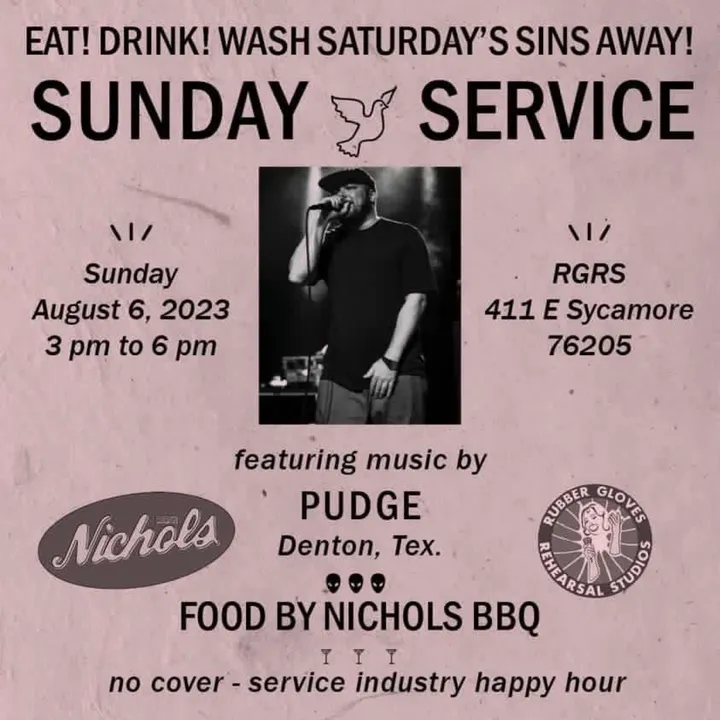 Flyer for Sunday Service with Pudge